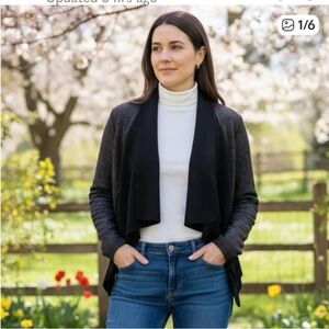 Jessica Simpson Women's Black Soft Open Front Jacket Cardigan size Small